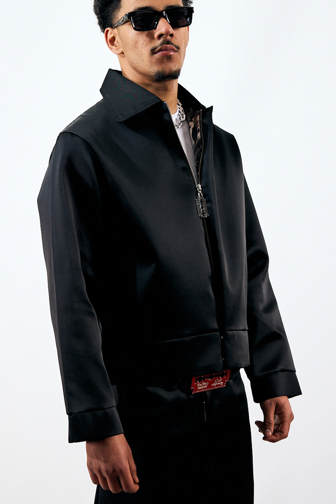 BULLET BLACK SATIN JACKET
